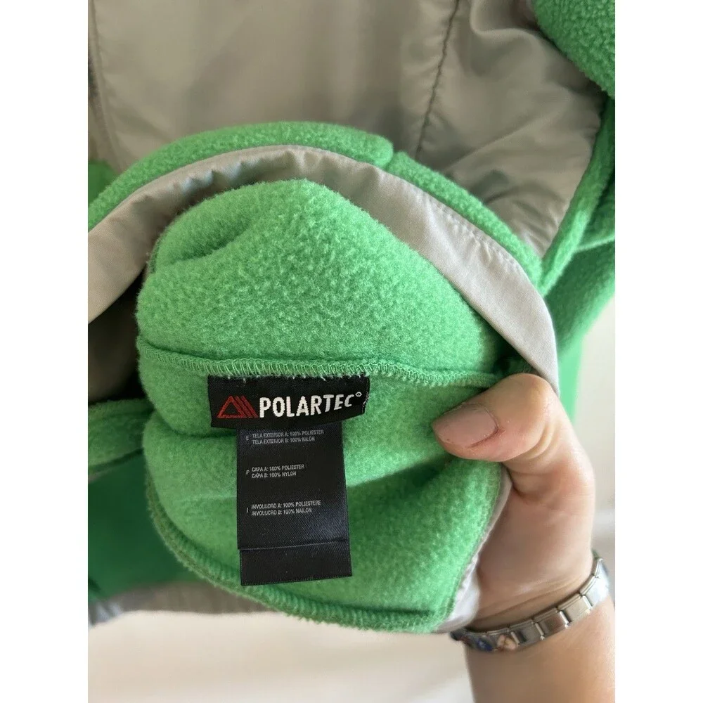 THE NORTH FACE DENALI JACKET Girls Size XL Green Gray SRP $109